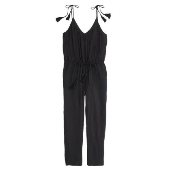 - J. Crew NWT BLACK crepe jumpsuit XS - Picture 1 of 2